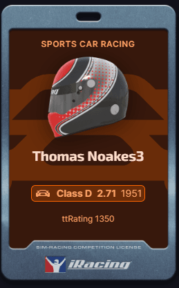 Thomas Noakes3 - Class D 1951 iRating